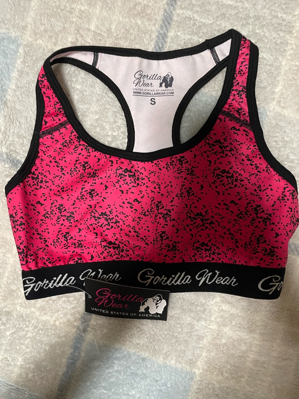 Pink & Black Racerback Sports Bra